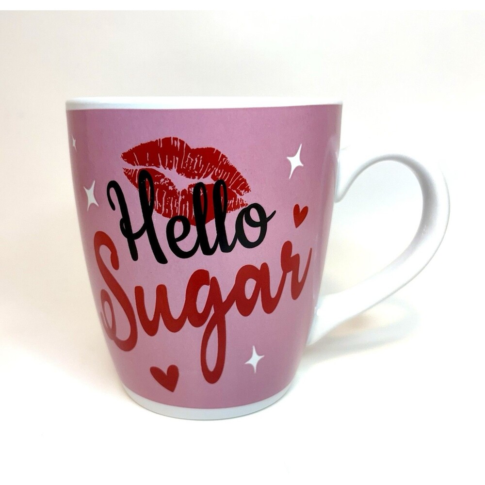 Dan Dee Int'l "Hello Sugar" Kiss 💋24oz. Mug Oversized Pink Galentine Coffee Cup